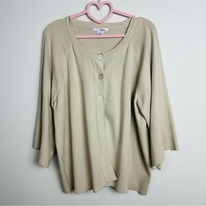 WD.NY Beige Button-Up Women's Sweater